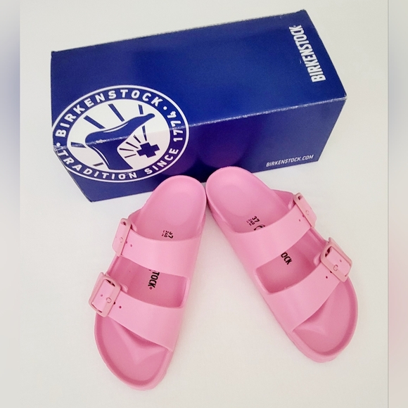 *SOLD* Birkenstock Barbie Arizona Eva Slip-On Pink Sandals Women's Size 37 US 6 - Picture 13 of 16